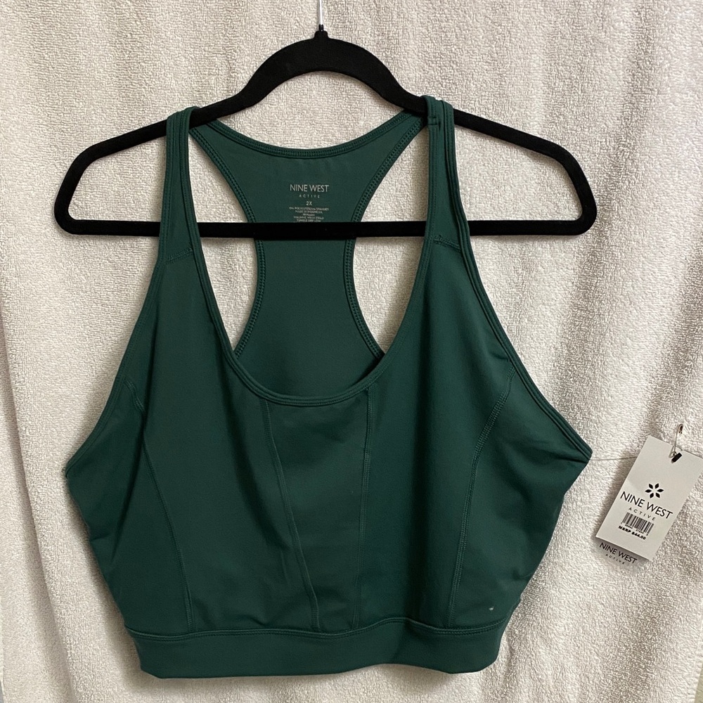 Nine West Deep Green Sports Bra